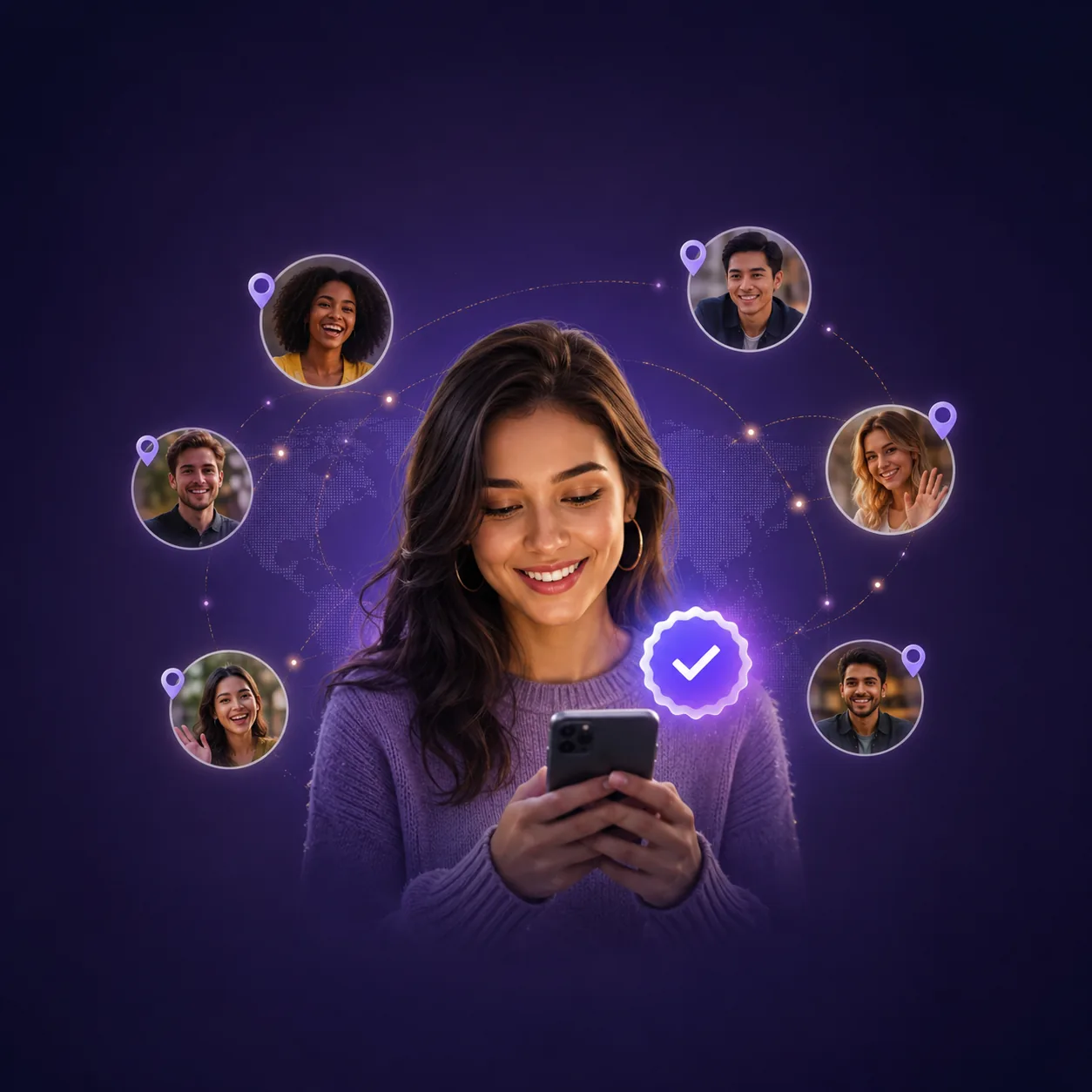 Person using Chamet random video chat on a phone