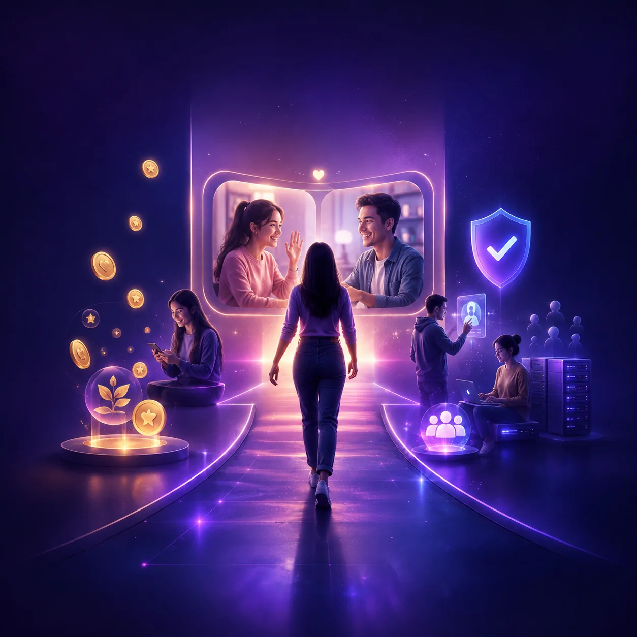 People connecting through Chamet video chat