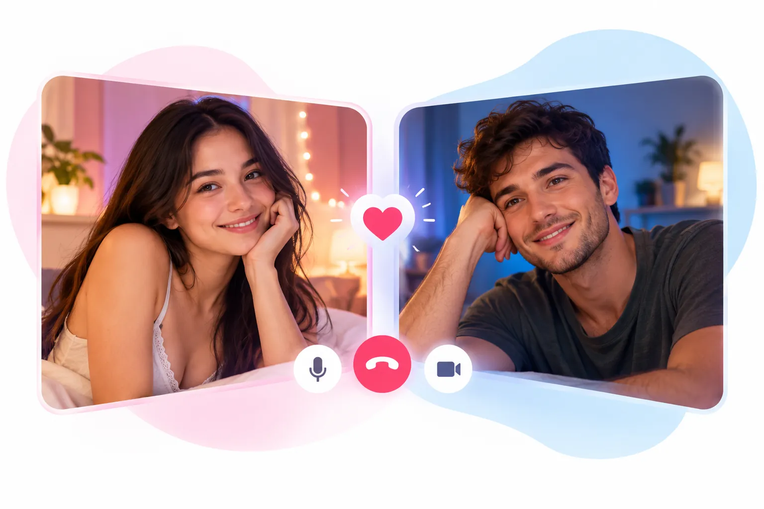 A 1v1 video chat between two people.